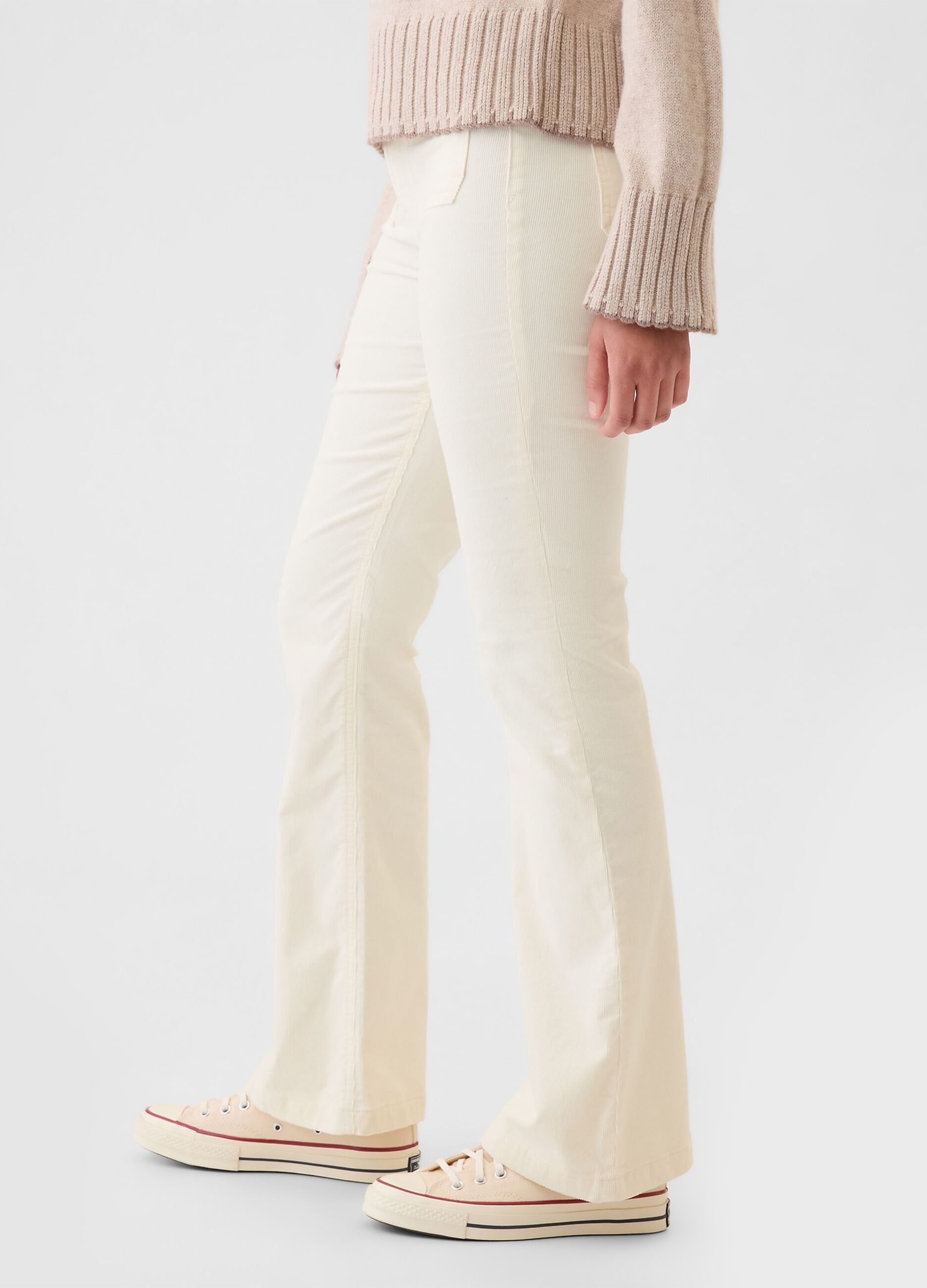 Pantalone flare fit a vita alta in corduroy_3