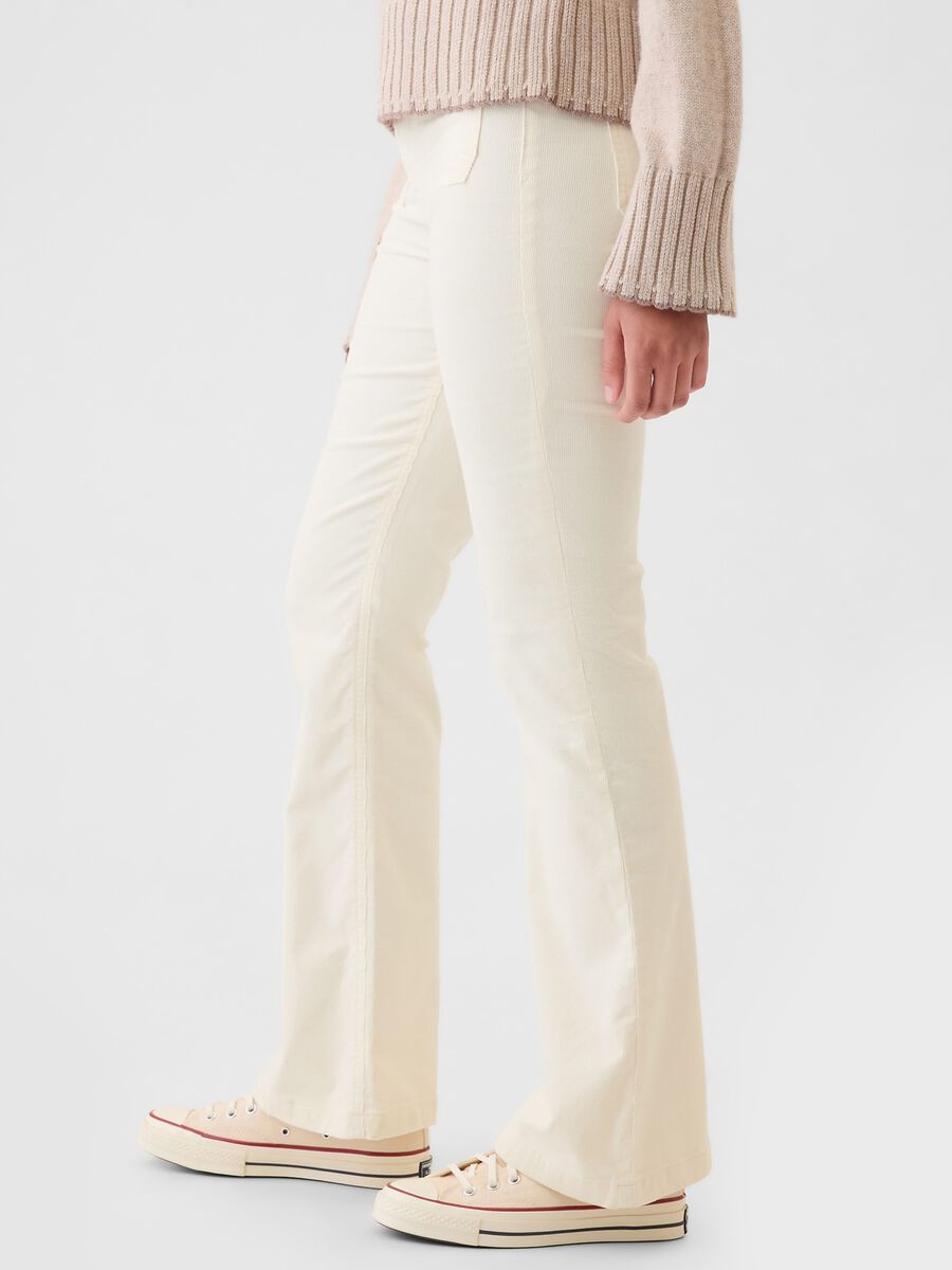 Pantalone flare fit a vita alta in corduroy Donna_3