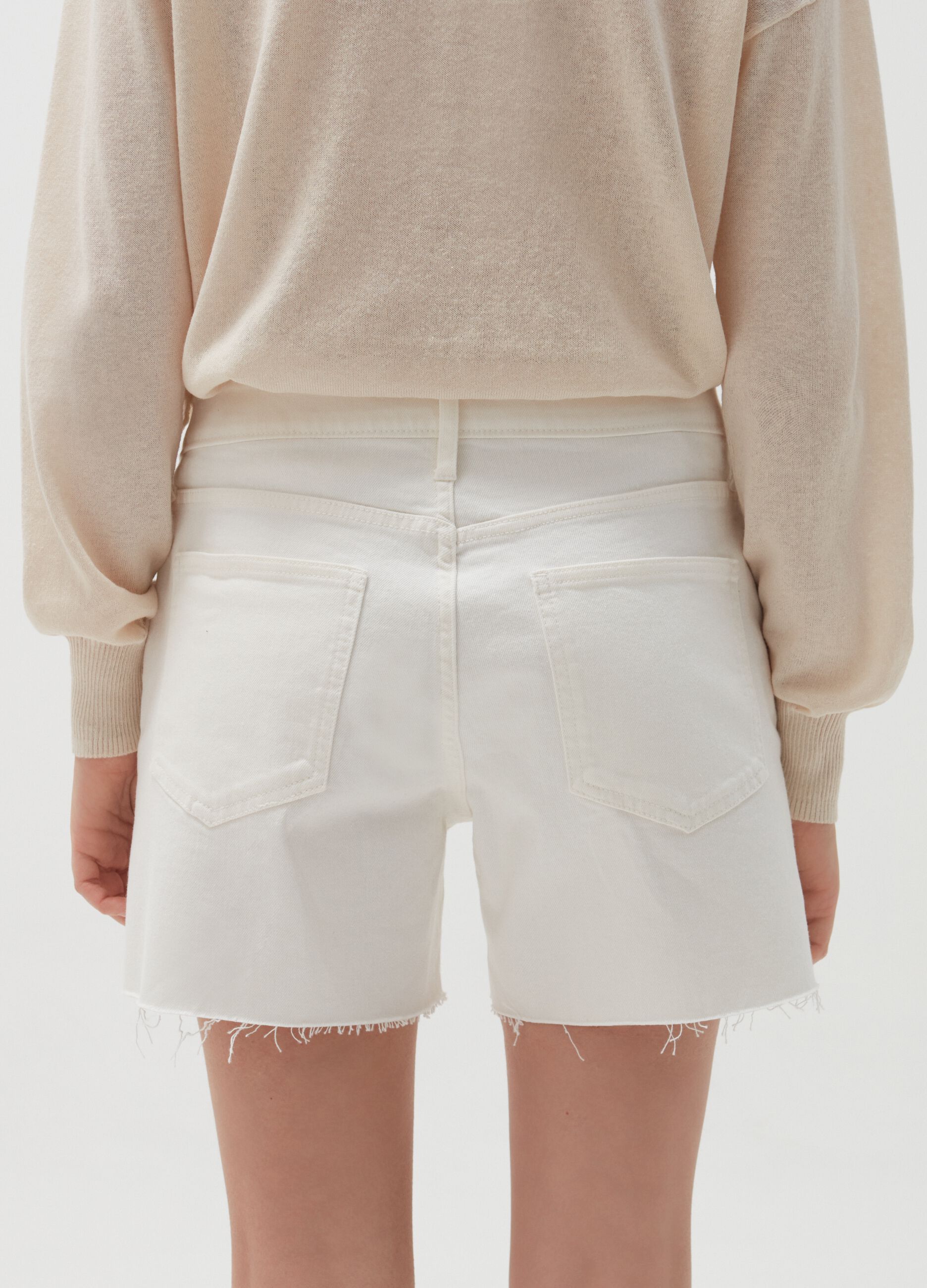 Shorts in denim tinta unita