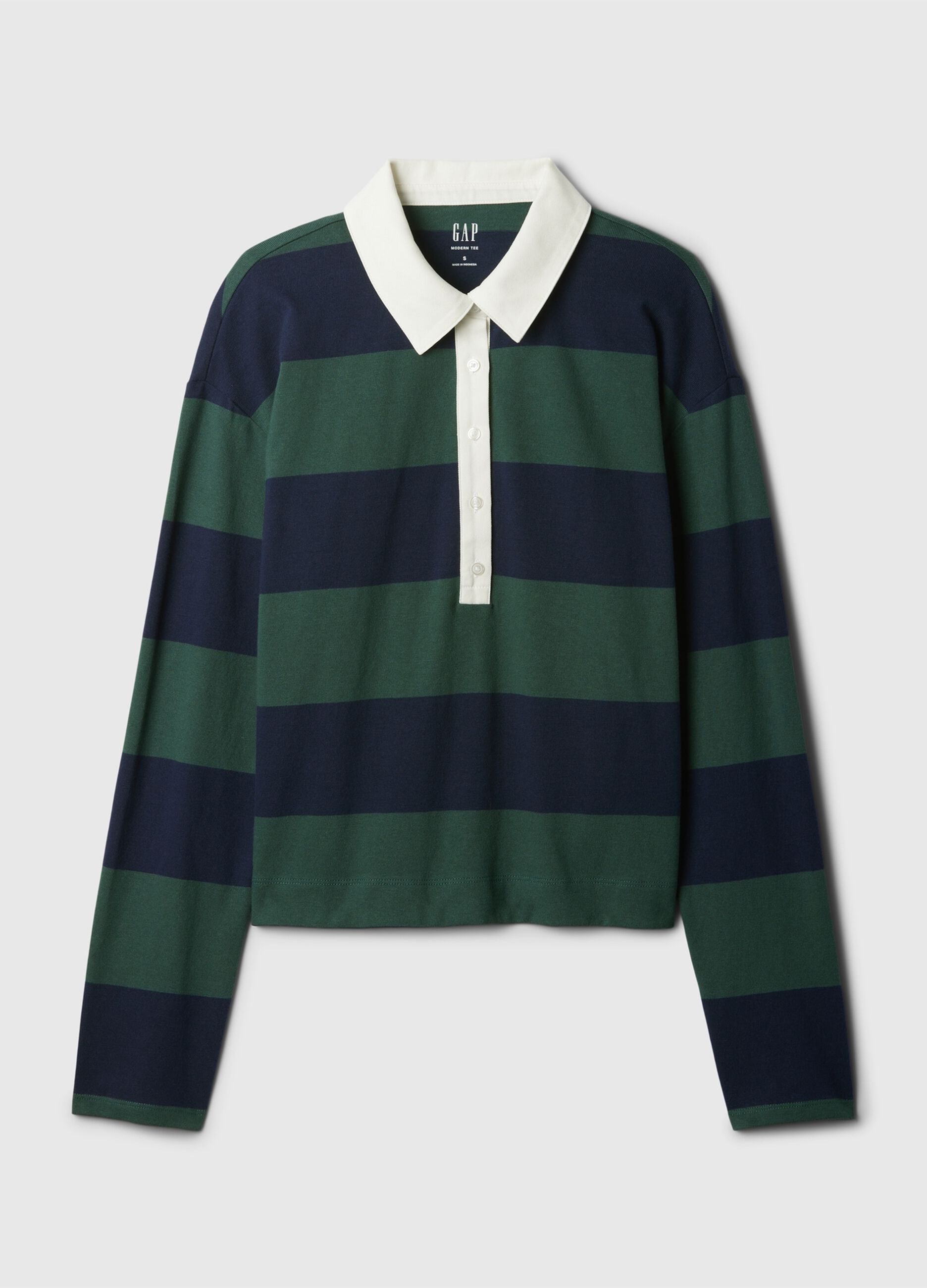 Striped polo shirt with long sleeves_4