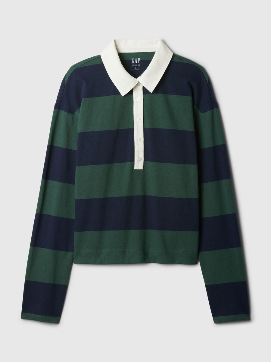 Polo a righe con maniche lunghe Donna_4