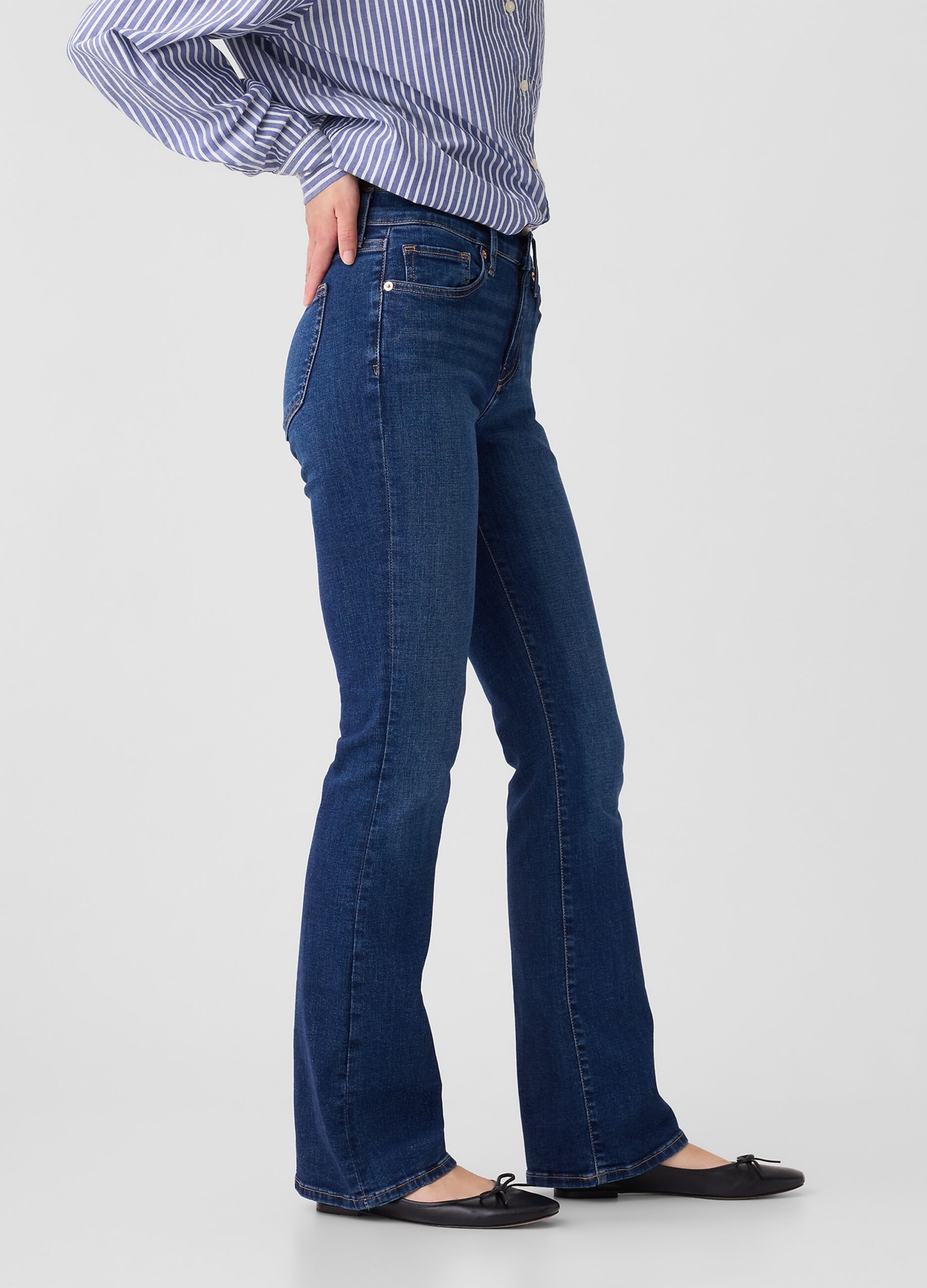 Jeans bootcut flare fit a vita alta