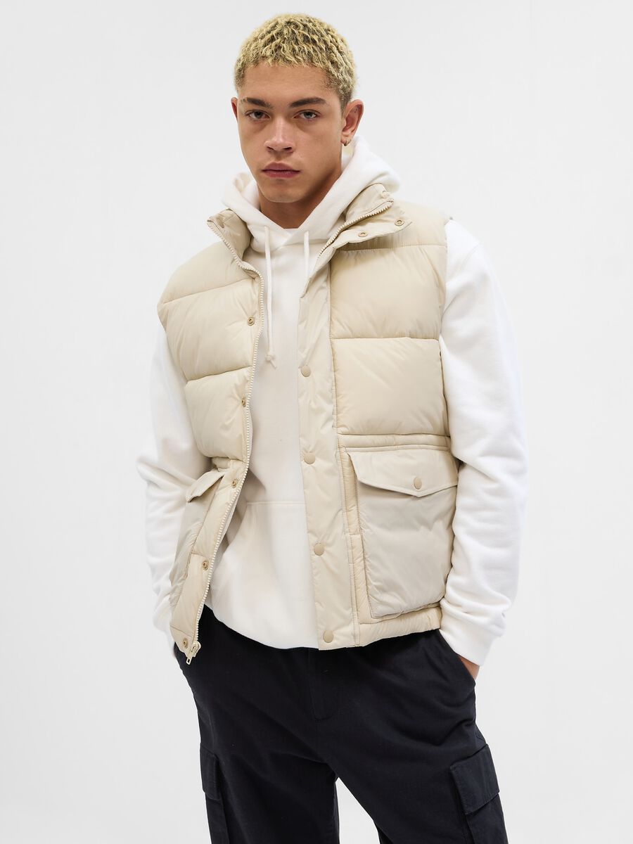 Quilted gilet with high collar Man_0