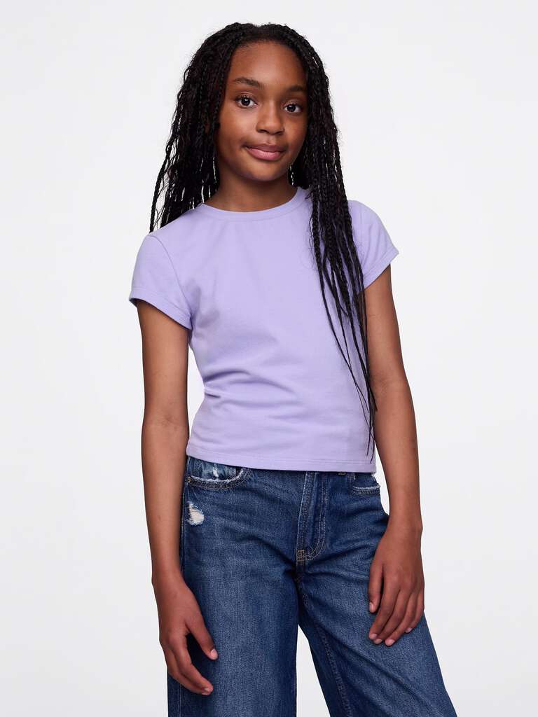 T-shirt viola in cotone stretch