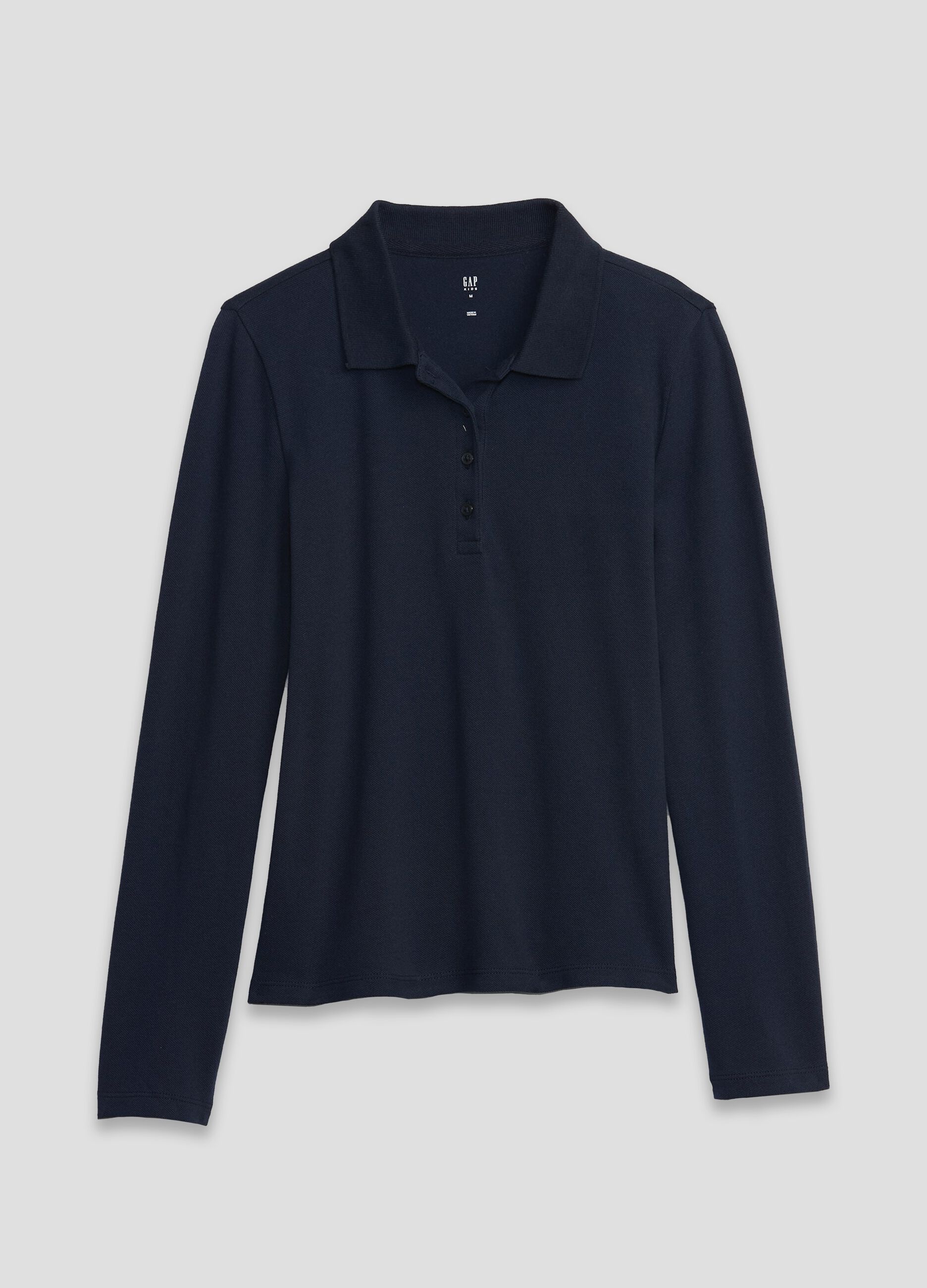 Cotton polo shirt with long sleeves