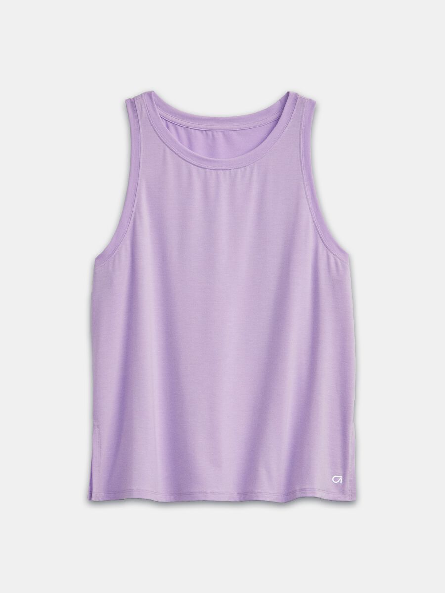 Stretch tank top with round neck Woman_2