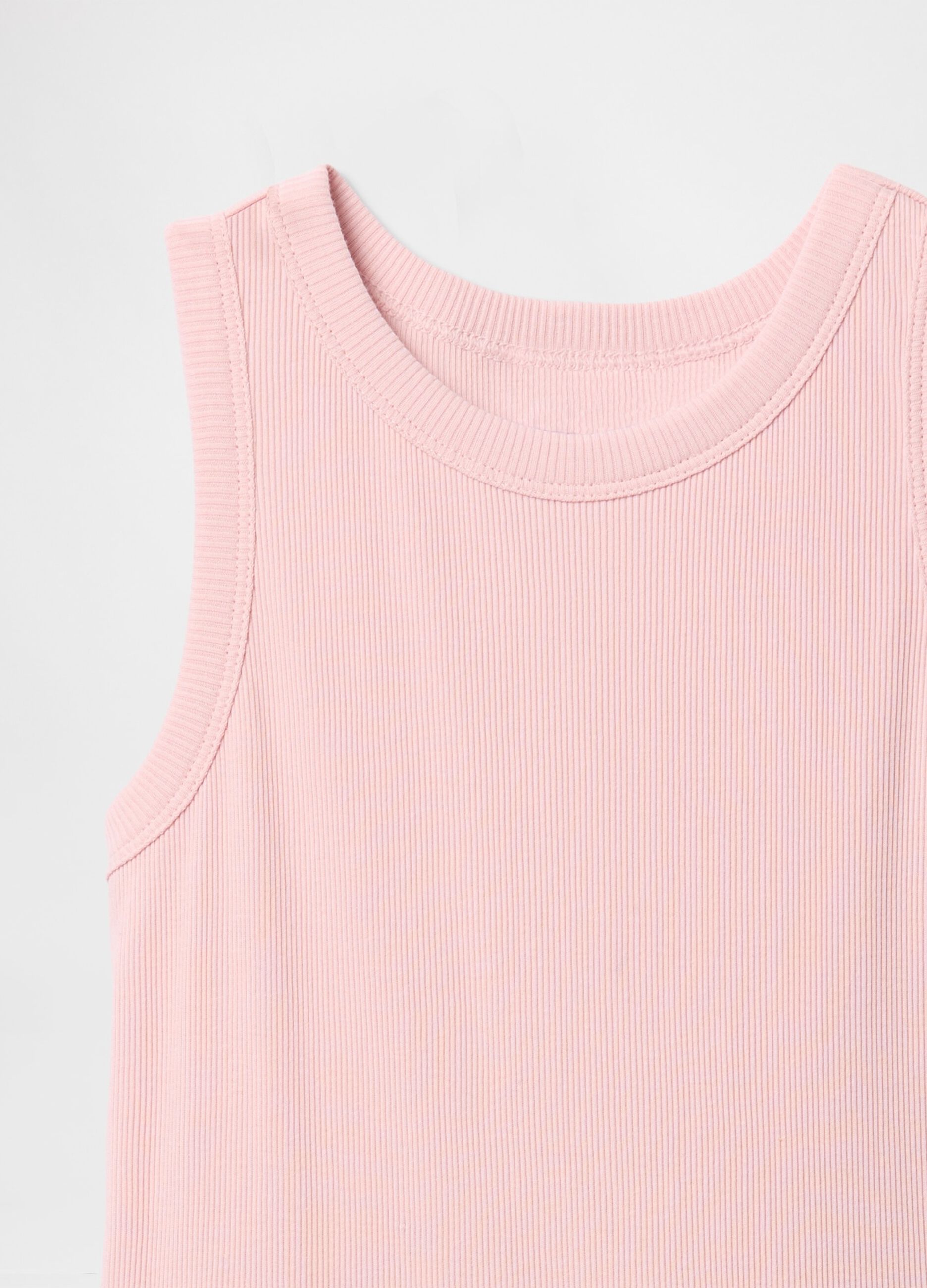 Vestito rosa senza maniche in cotone_3