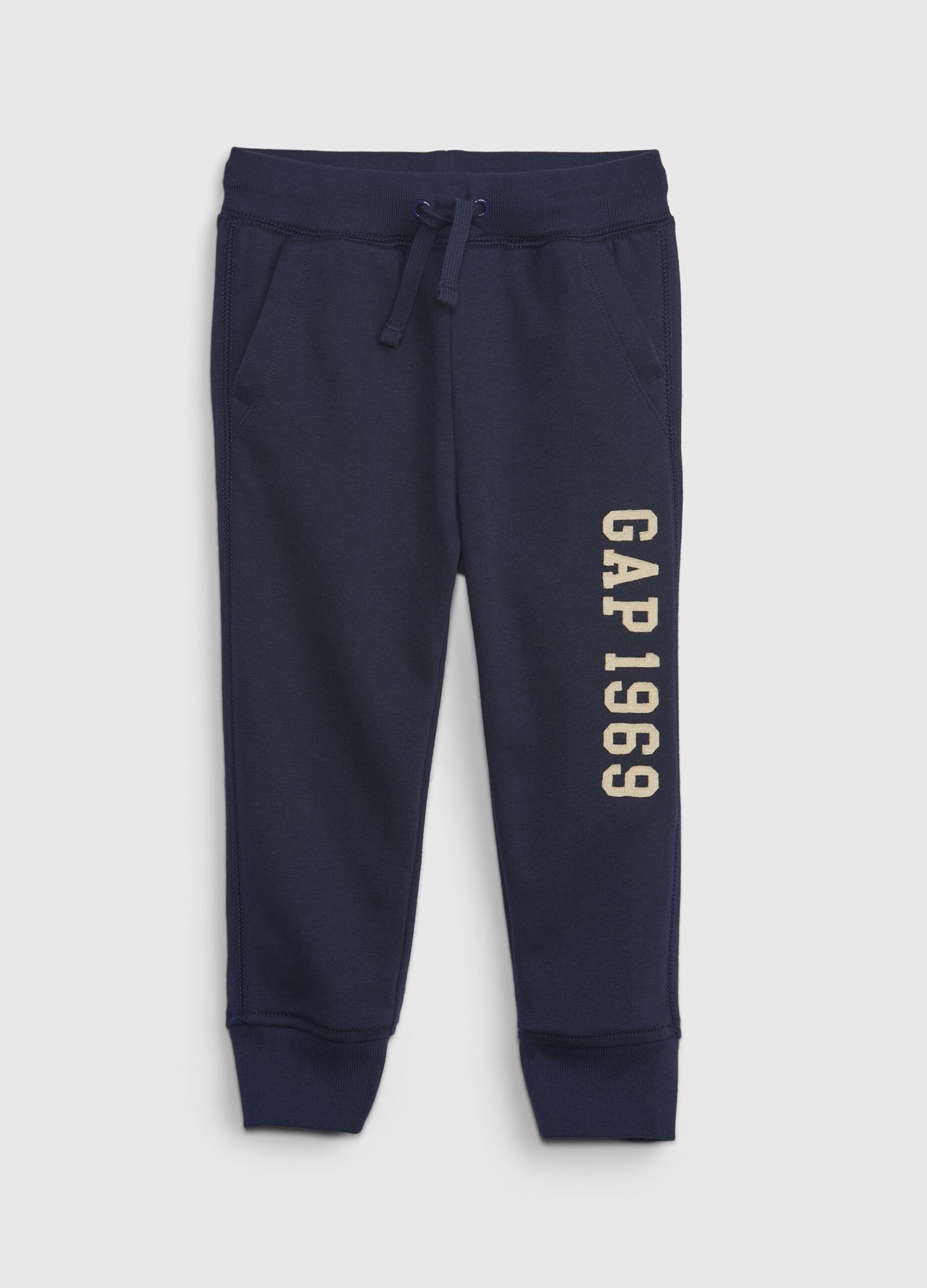 Plush joggers with logo patch