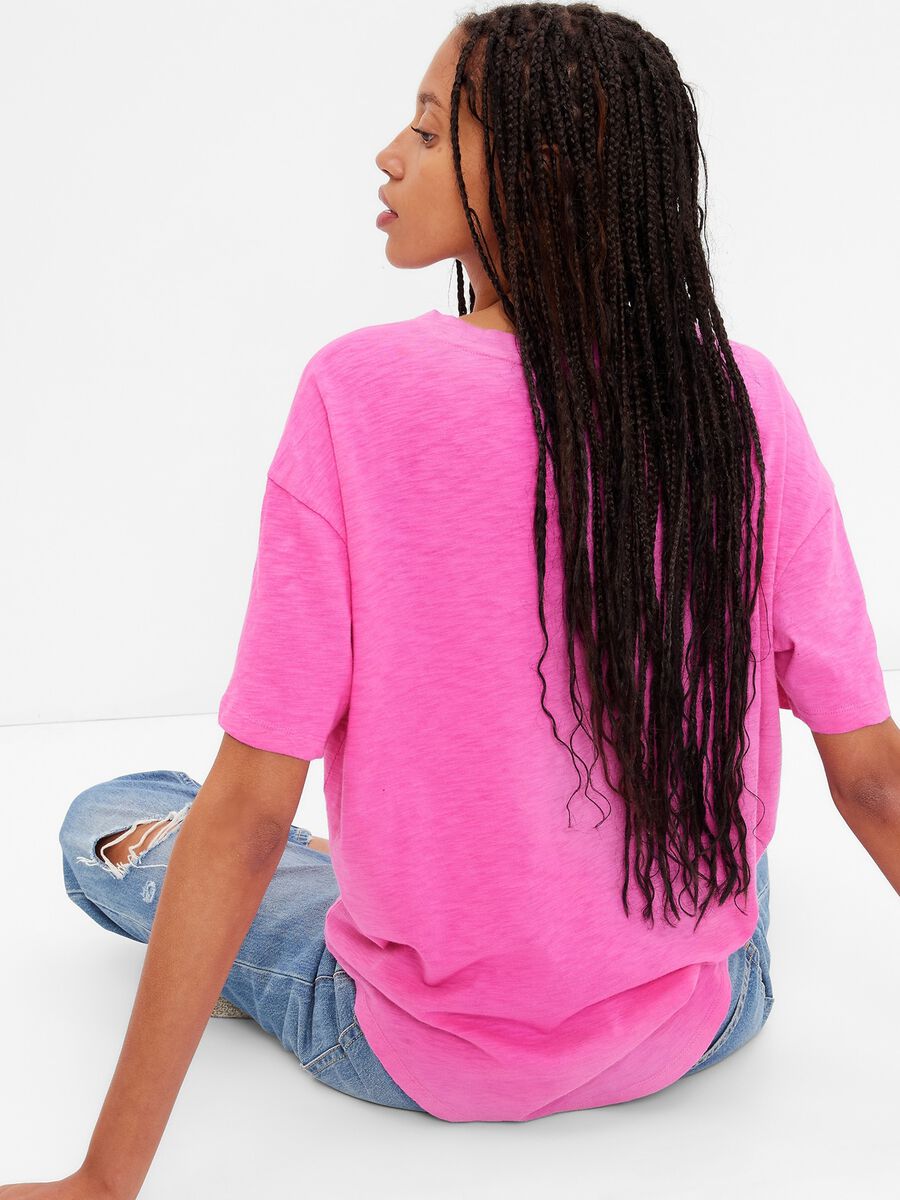 Oversized T-shirt with logo print Woman_1
