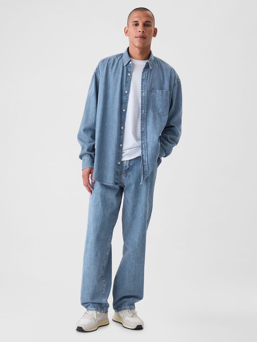 Camicia button-down in denim  Uomo_1