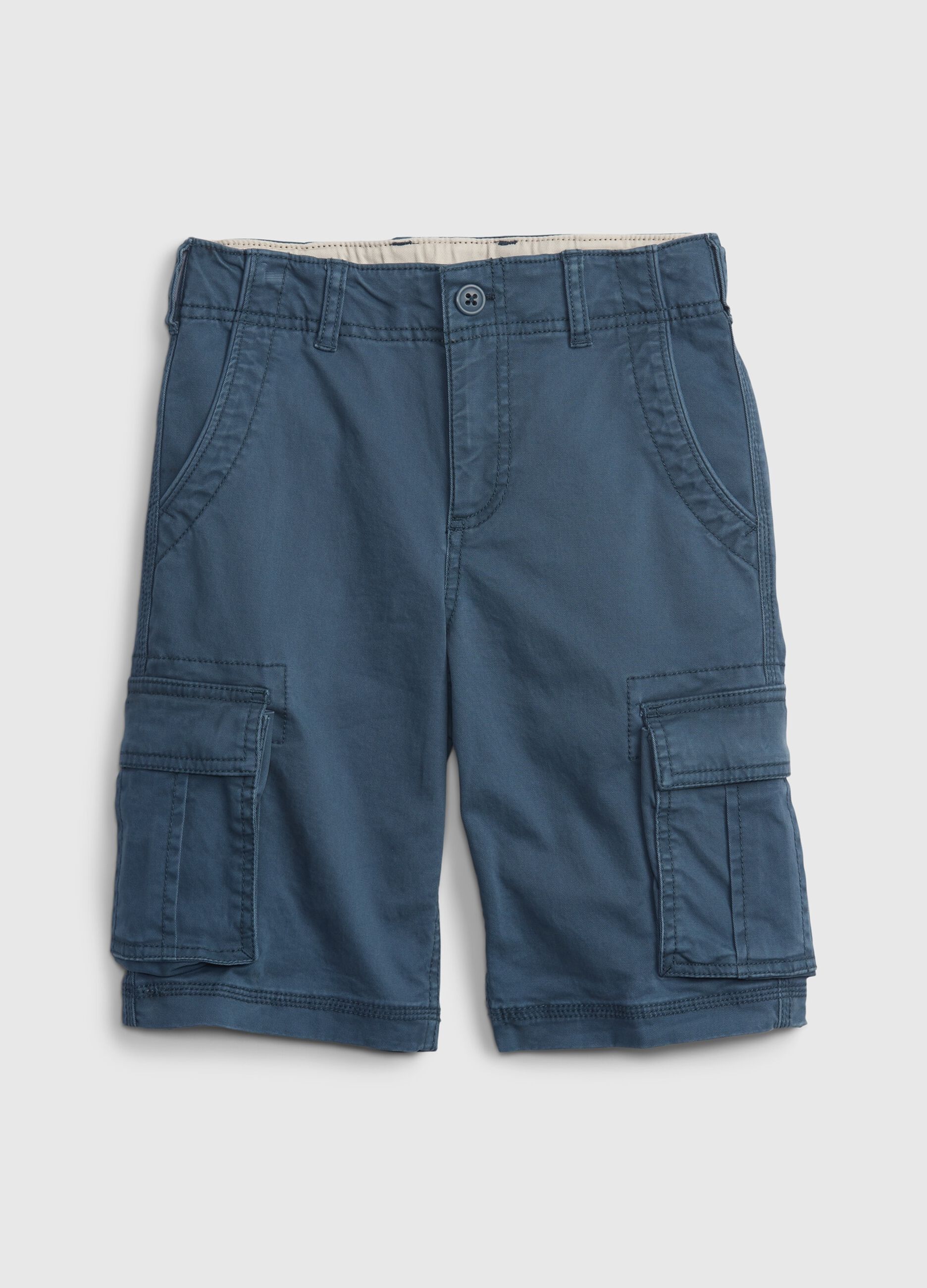 Stretch cotton cargo Bermuda shorts