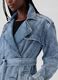 Trench lungo doppiopetto in denim_3