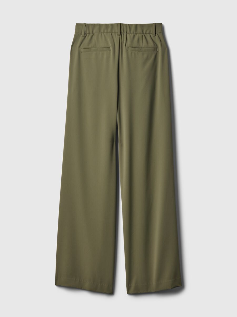 Wide-leg trousers with high waist and darts Woman_6
