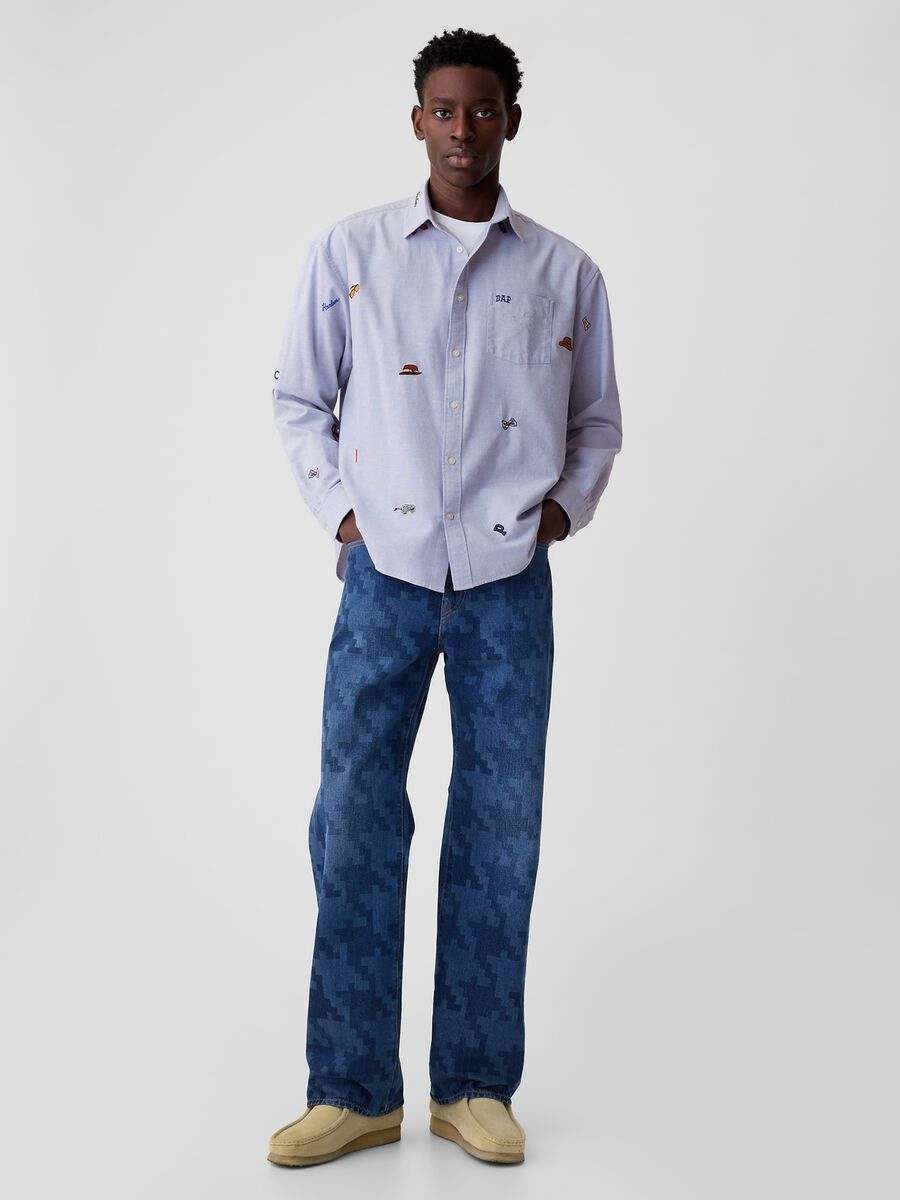 DAP x GAP Camicia ricamata in cotone oxford Unisex_2
