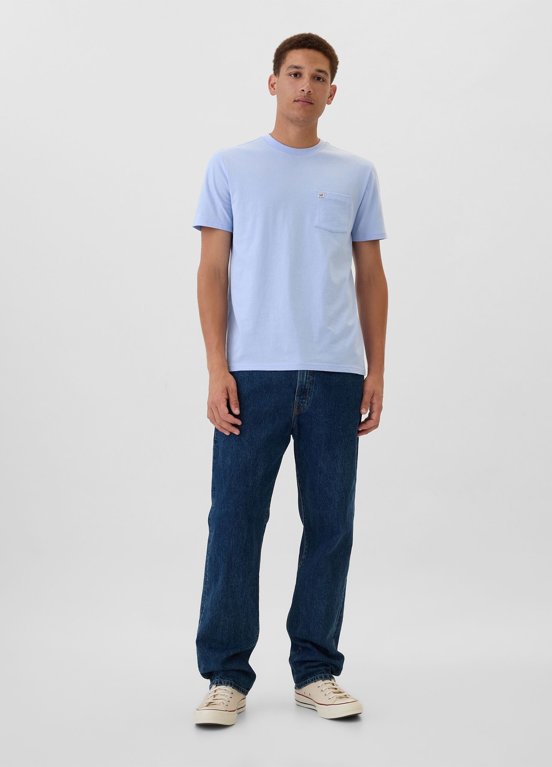 T-shirt in cotone con tasca_1
