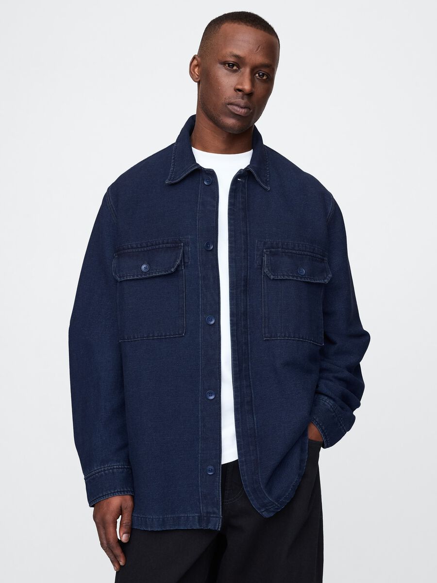 Shacket oversize in denim Uomo_0
