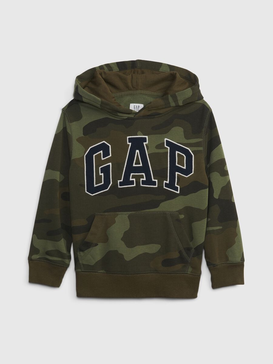 Camouflage sweatshirt with embroidered logo Boy_0