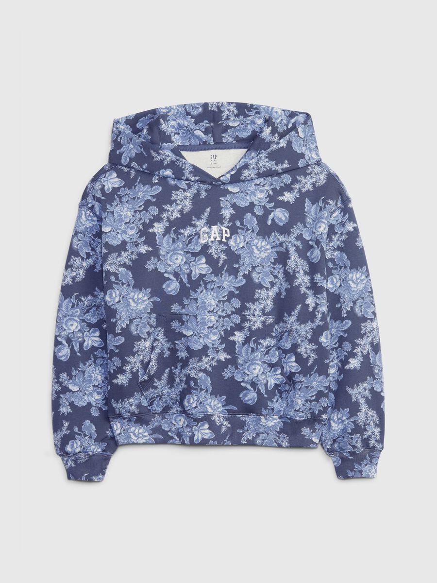 LoveShackFancy floral sweatshirt with hood and logo embroidery Girl_0