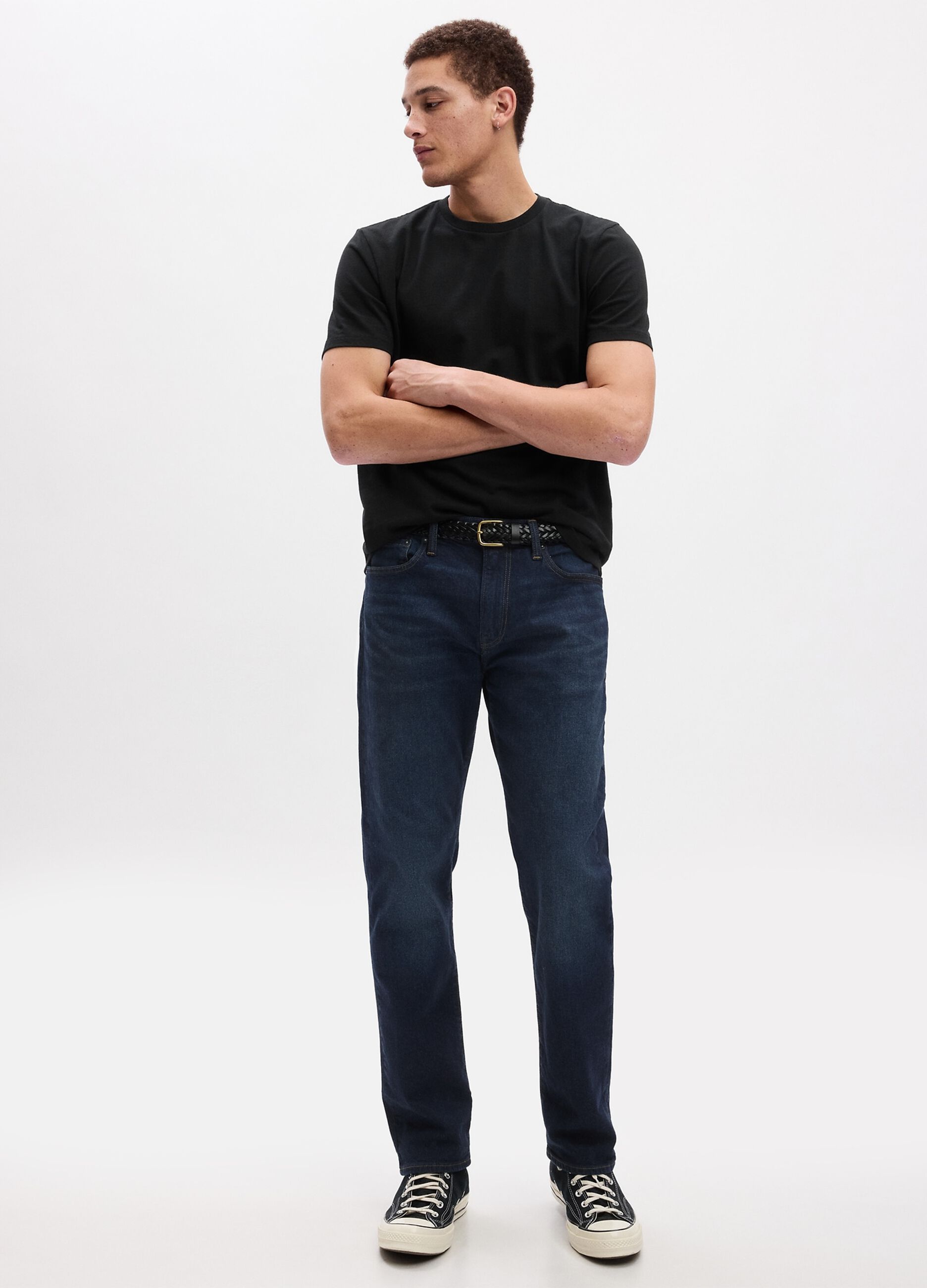 Jeans straight fit a vita media
