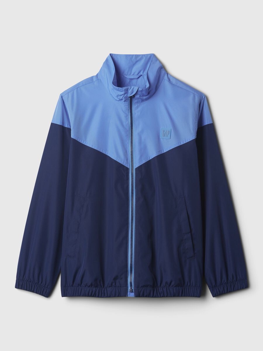 Two-tone windbreaker with logo patch Boy_3