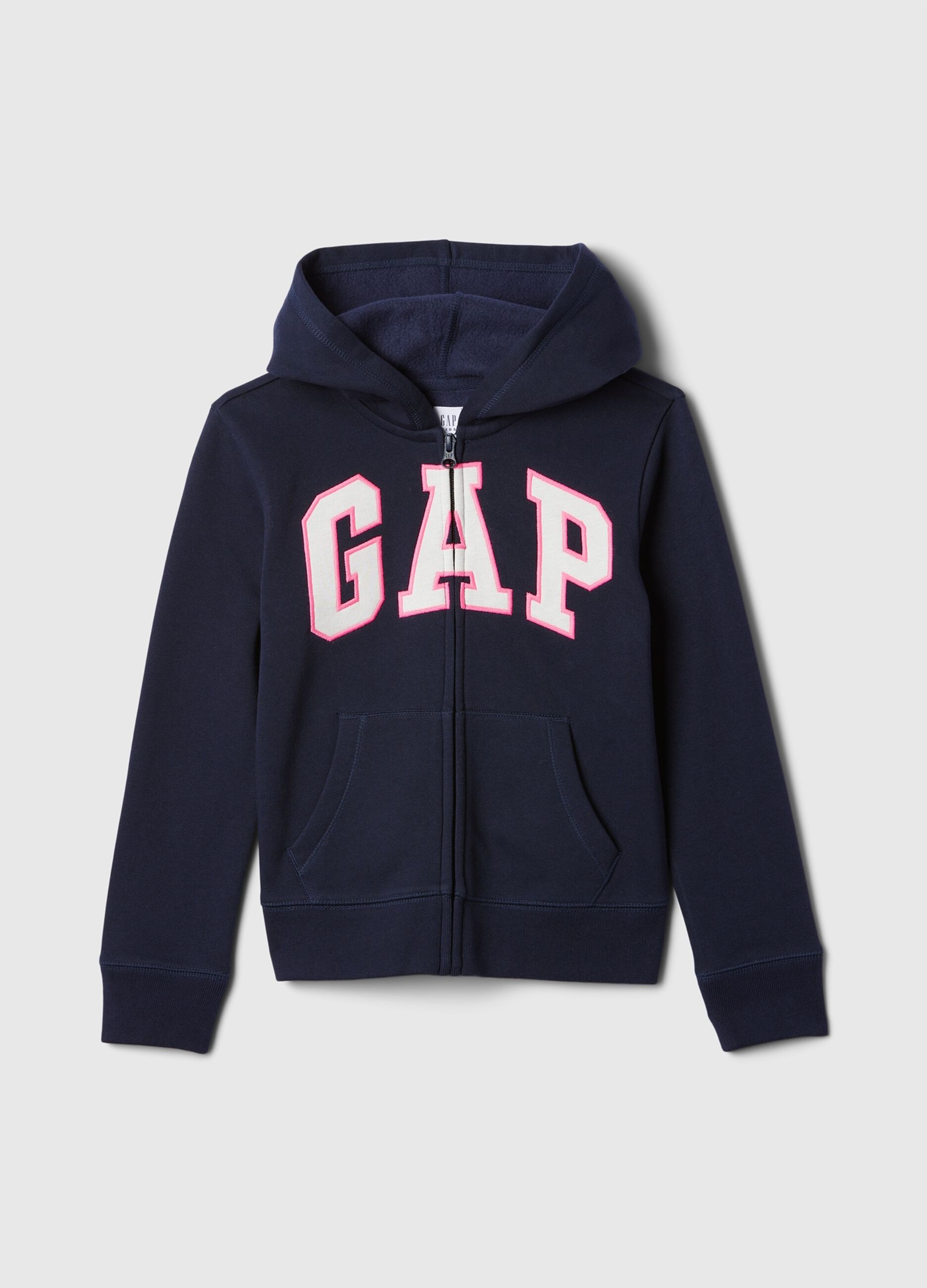 Full-zip con cappuccio e ricamo logo _4