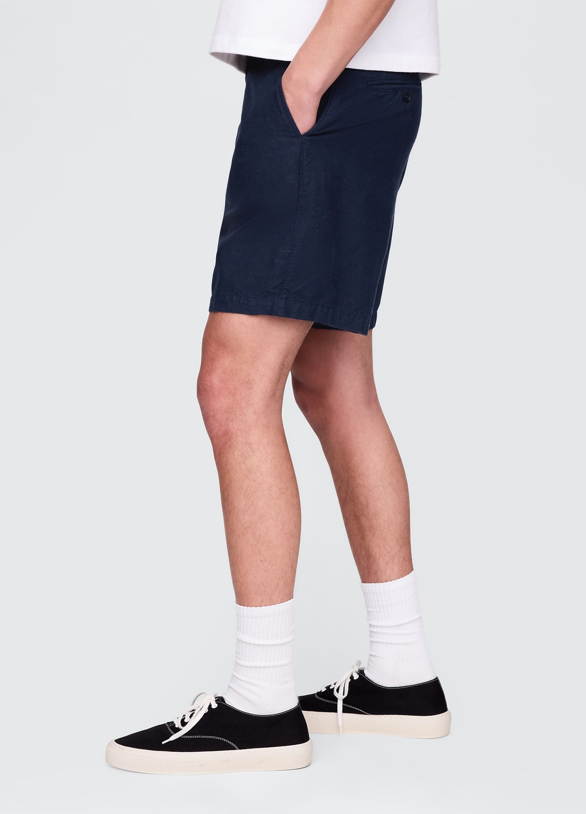 Shorts blu in lino e cotone Gap_3