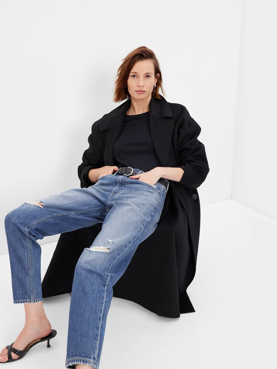 Barrel-leg jeans with rips Woman_0