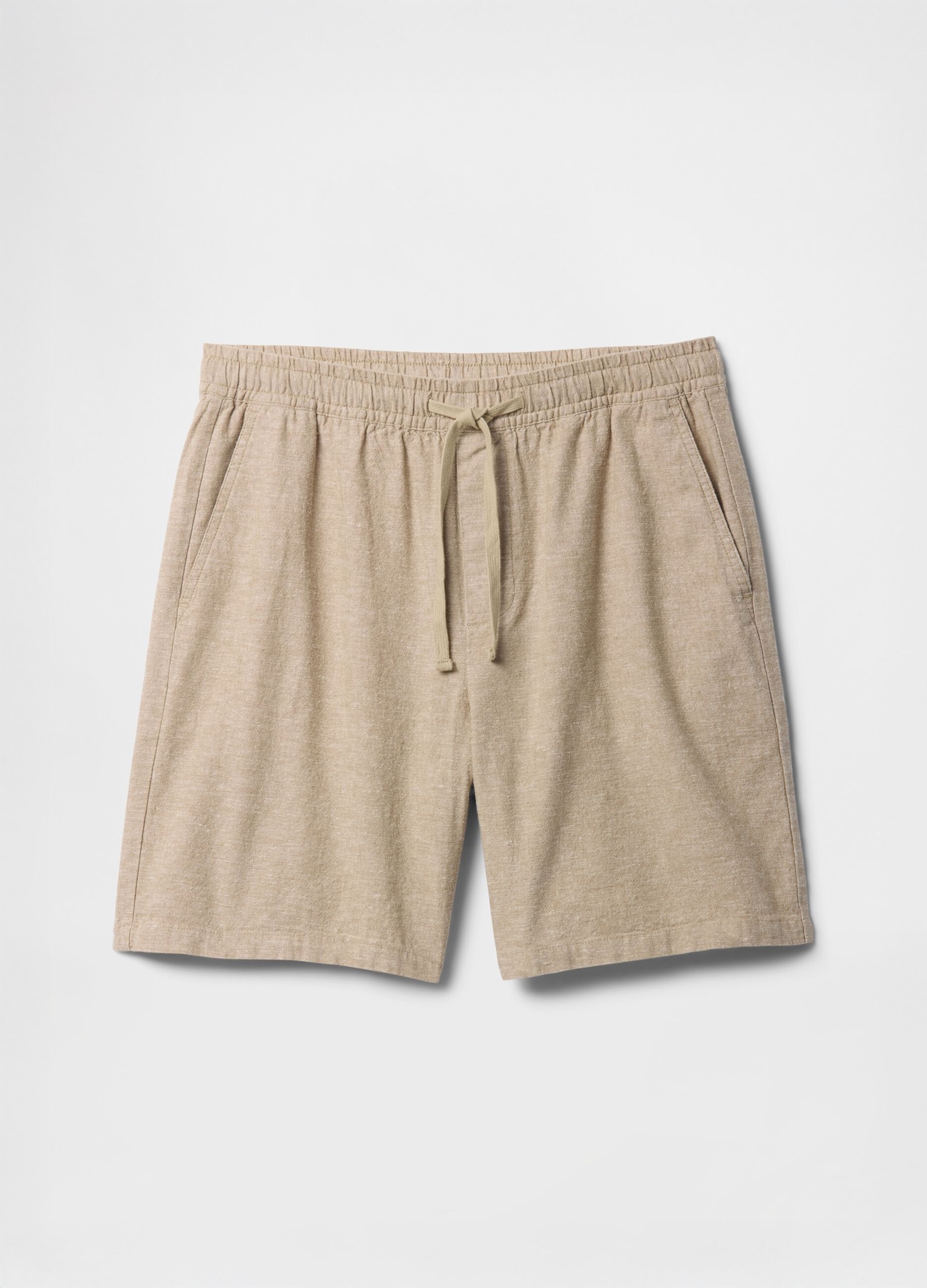 Shorts in misto cotone e lino_3