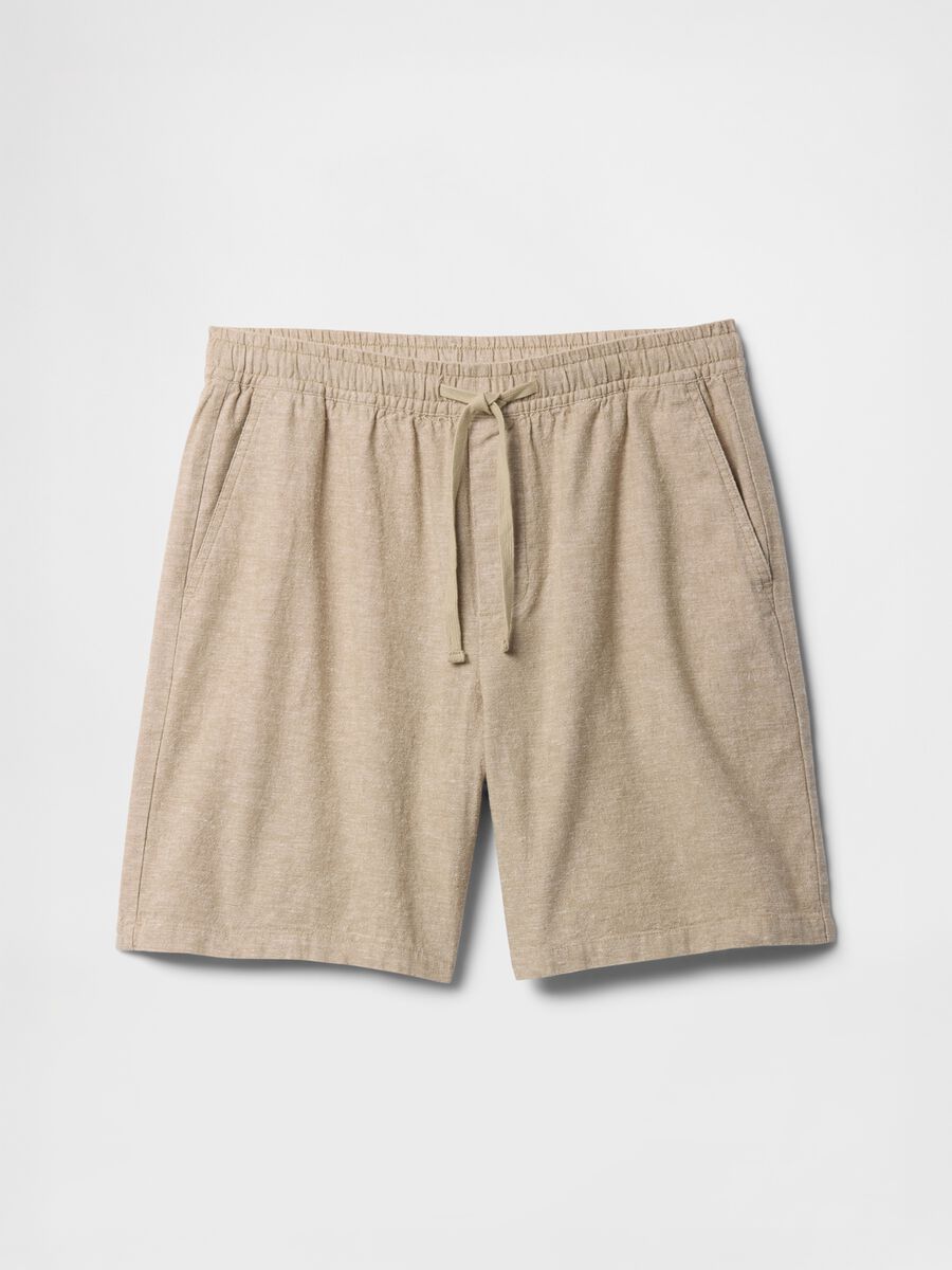 Shorts beige in misto cotone e lino Uomo_3