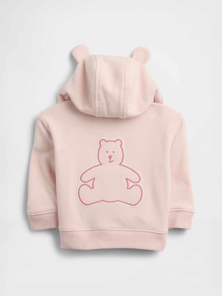 Felpa con cappuccio e logo in misto cotone Neonato_1