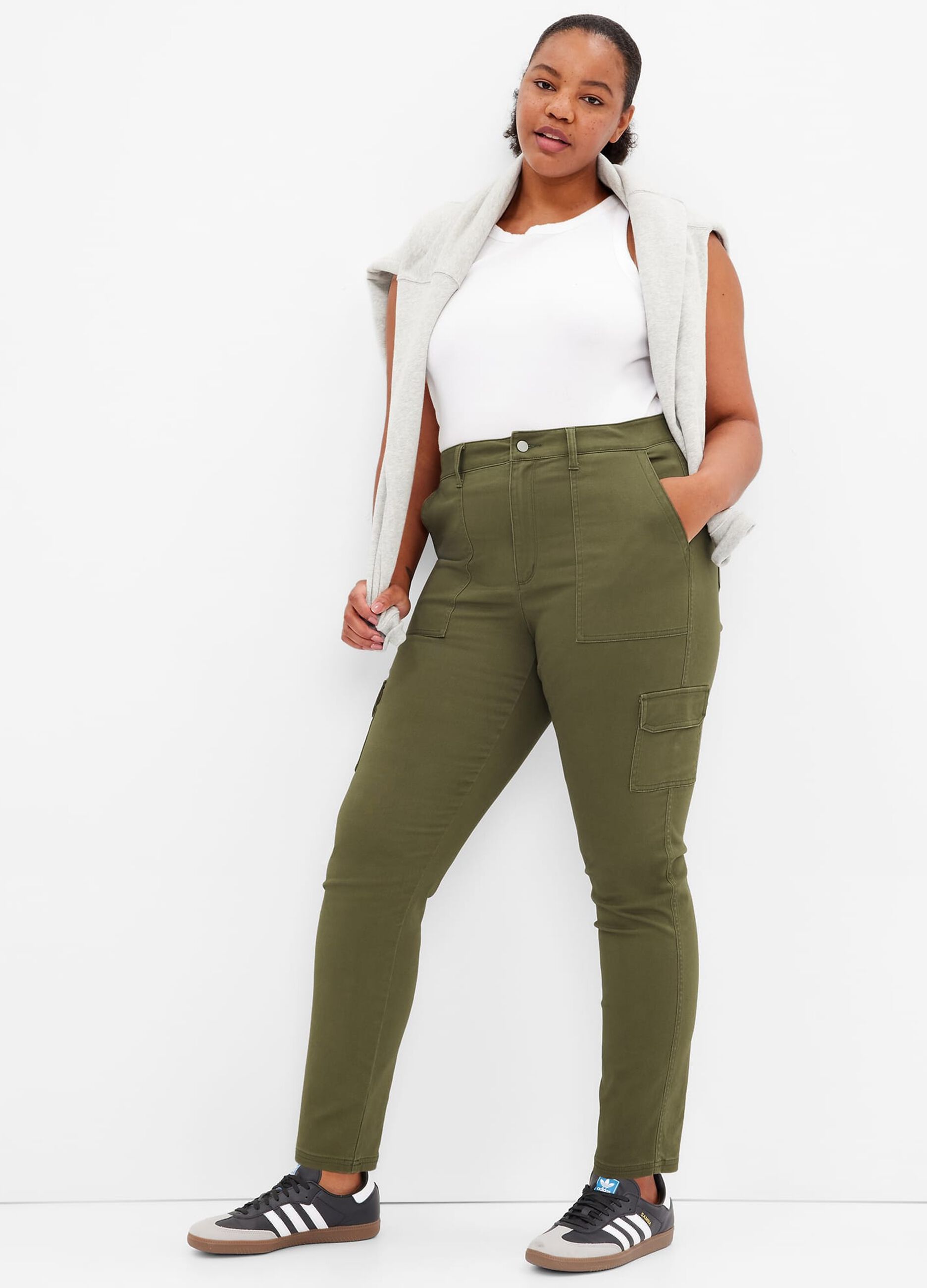 Solid colour cargo trousers