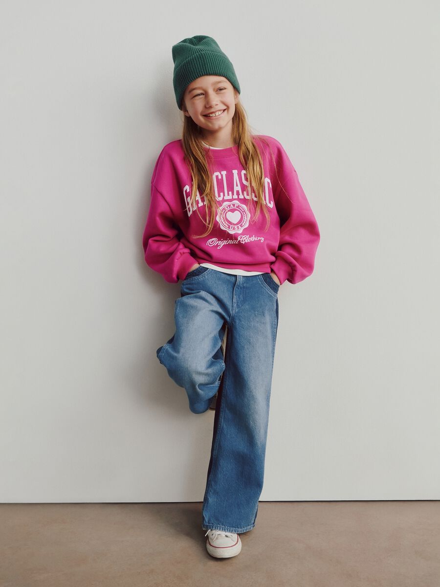 Pantaloni denim in cotone Bambina_3