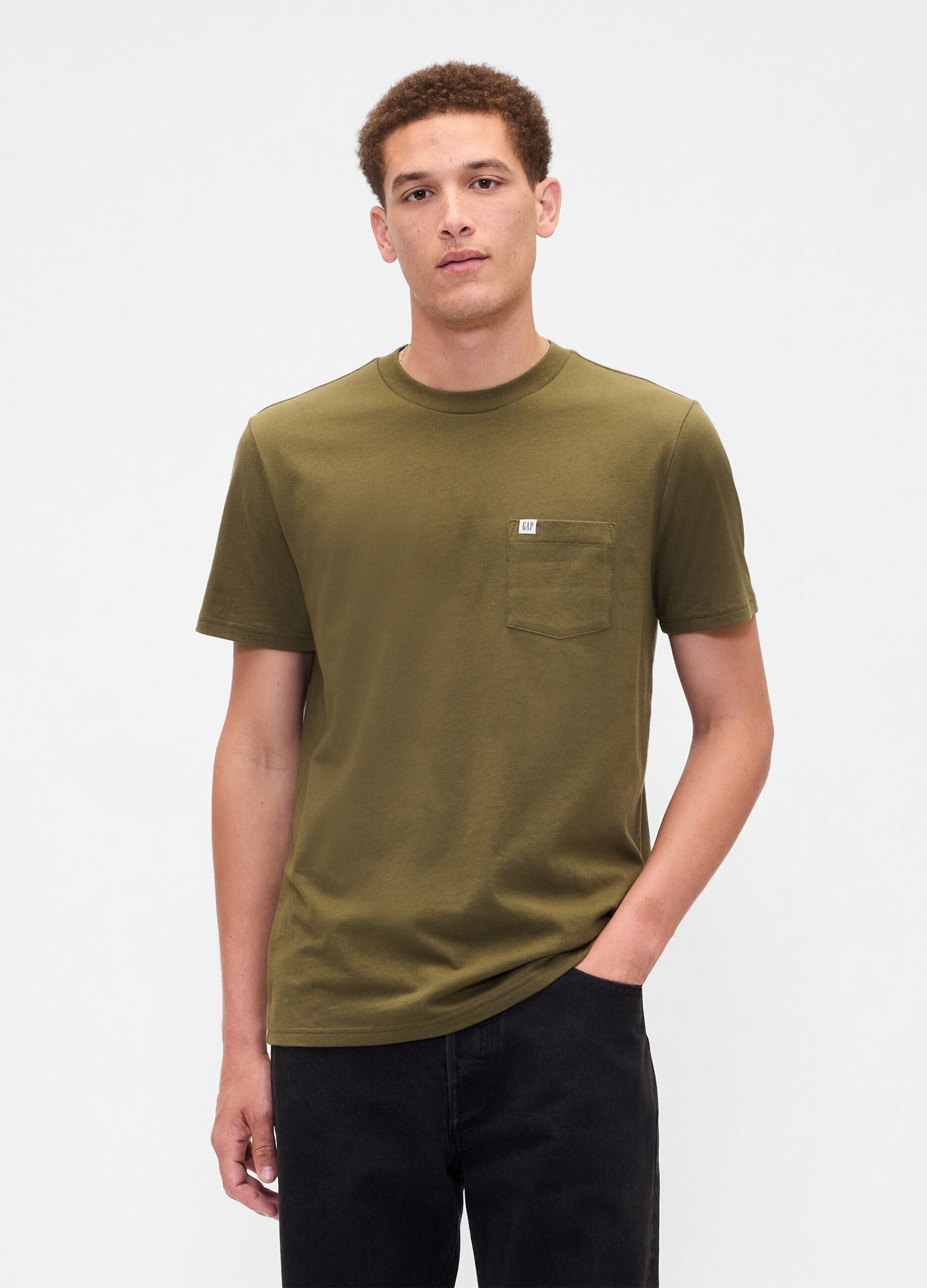 T-shirt verde a maniche corte in cotone