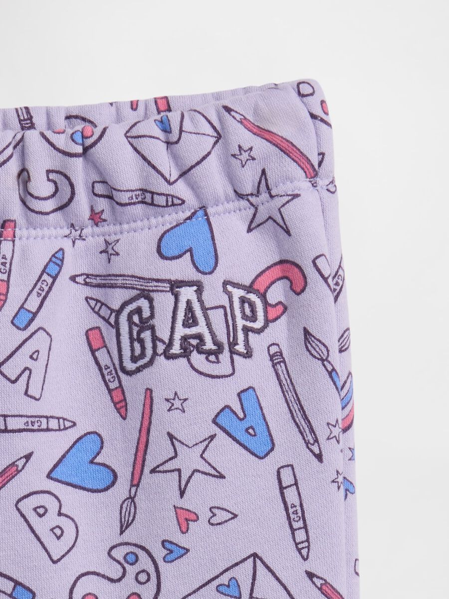 Pantaloni viola per bambina con stampa grafica Bimba_2