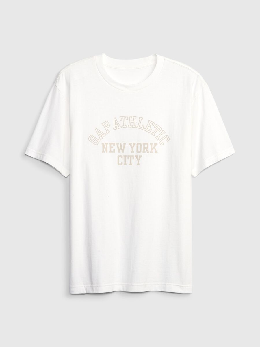 T-shirt con stampa logo Athletics e lettering Uomo_3