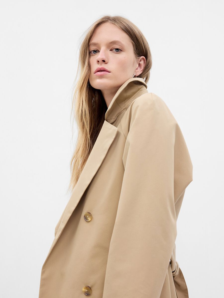 Long trench coat with raglan sleeves Woman_2