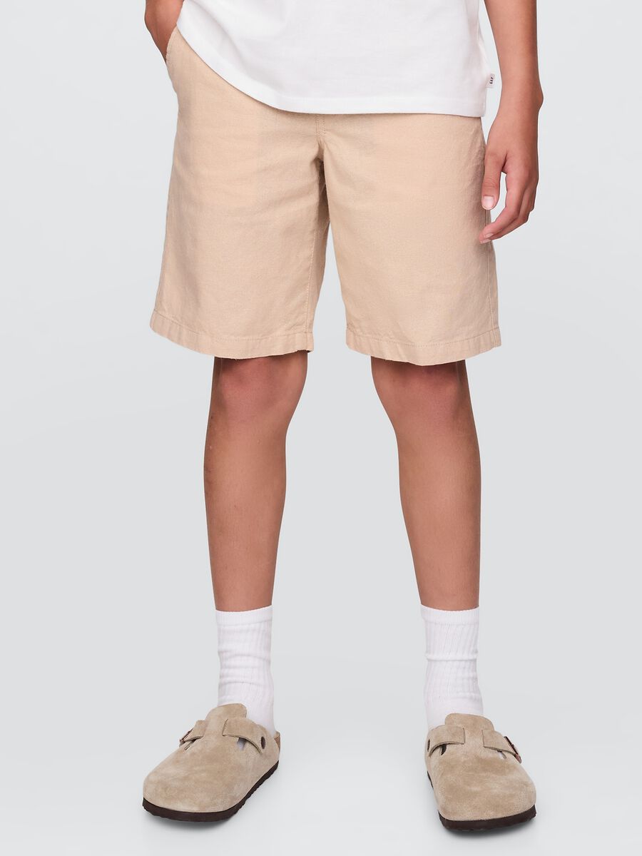 Bermuda beige in lino e cotone GAP Kids Bambino_1