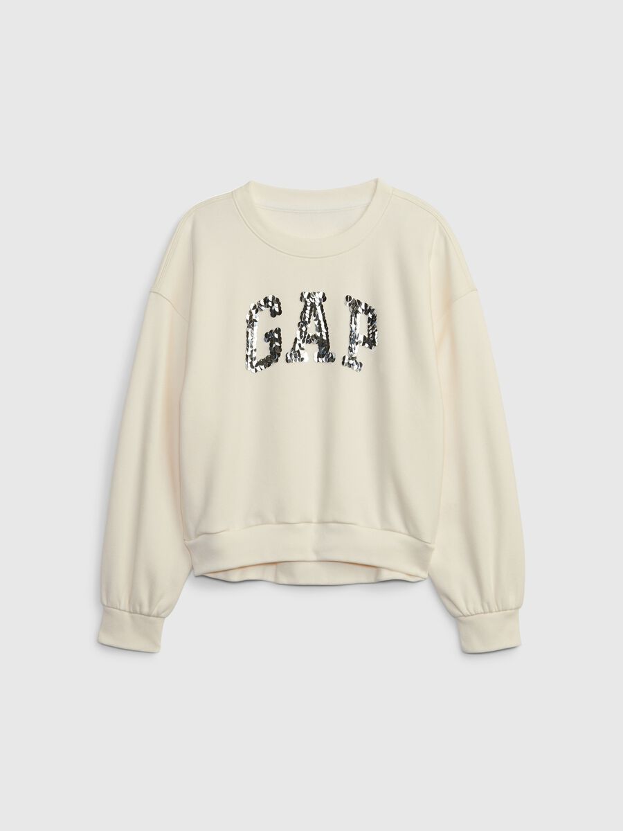 Sweatshirt with sequin logo Girl_0