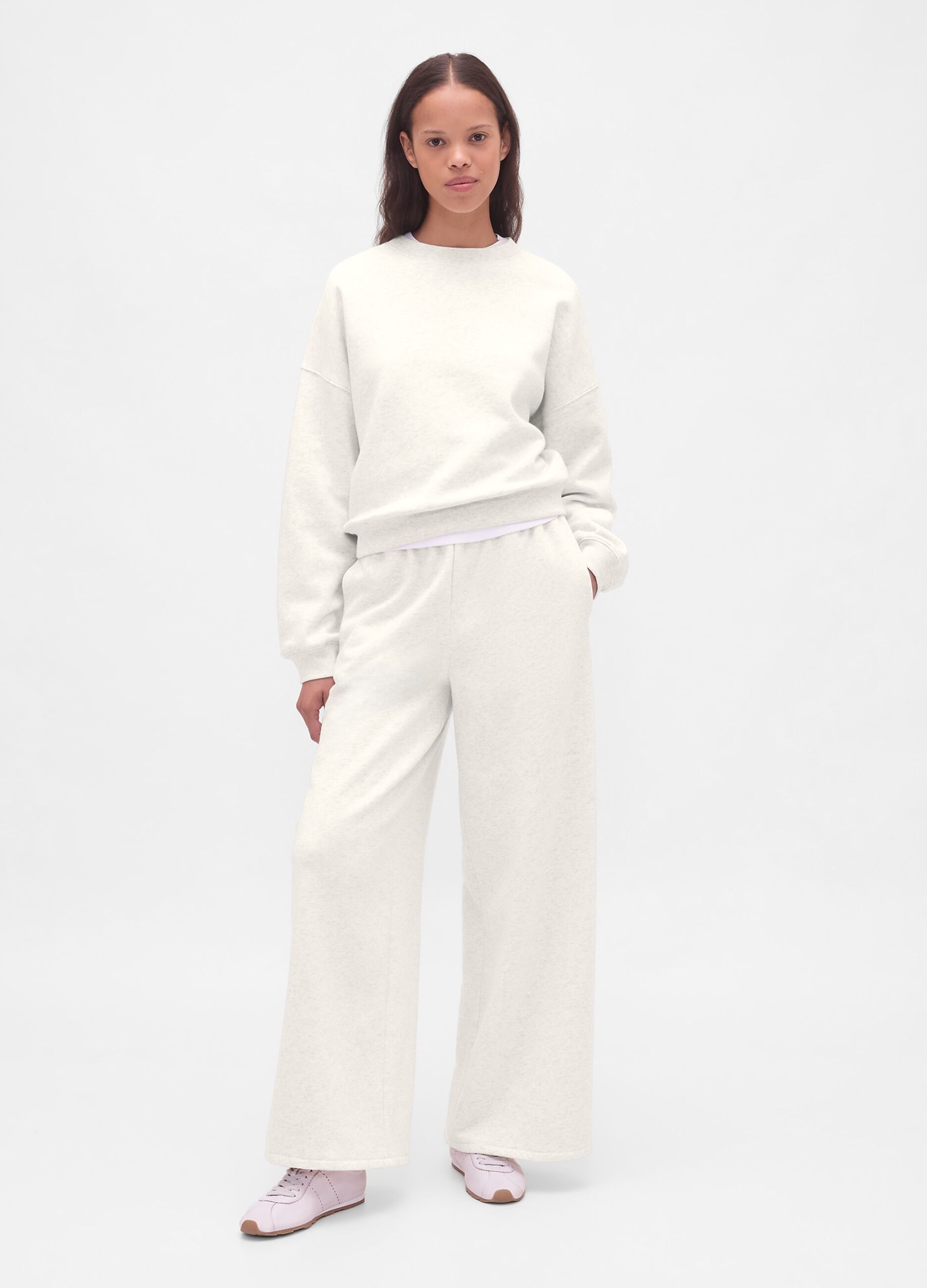 Felpa bianca in misto cotone_3