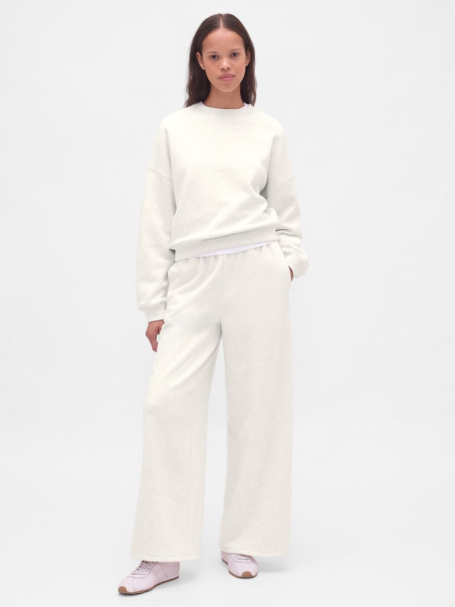 Felpa bianca in misto cotone Donna_3