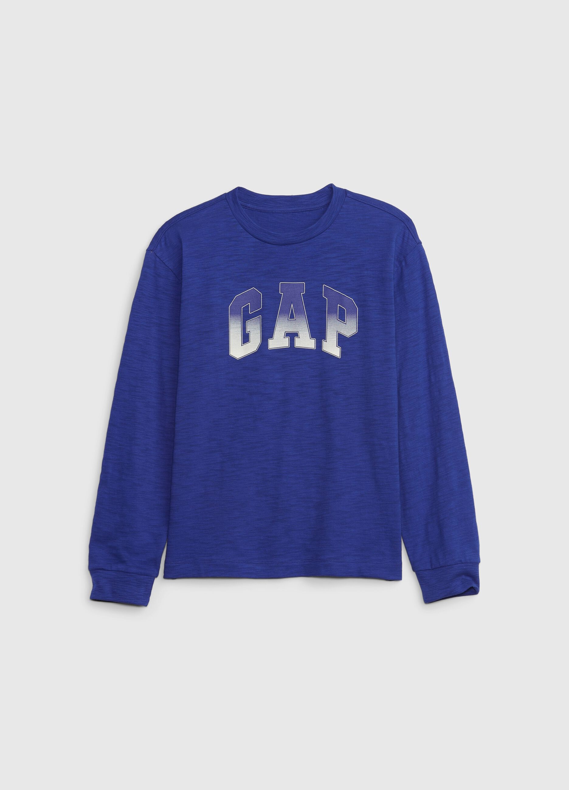 Long-sleeved T-shirt with degradé logo print