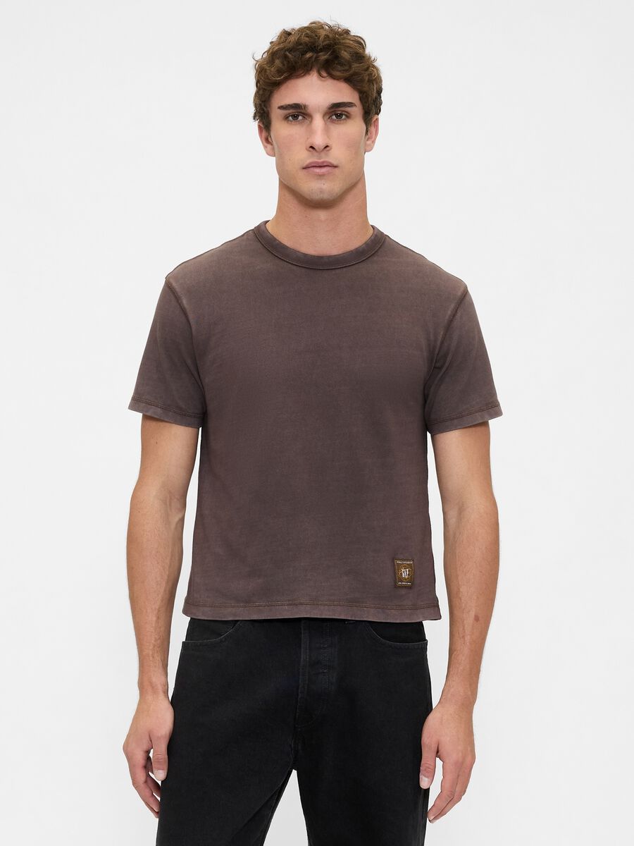 T-shirt marrone in cotone Man_0