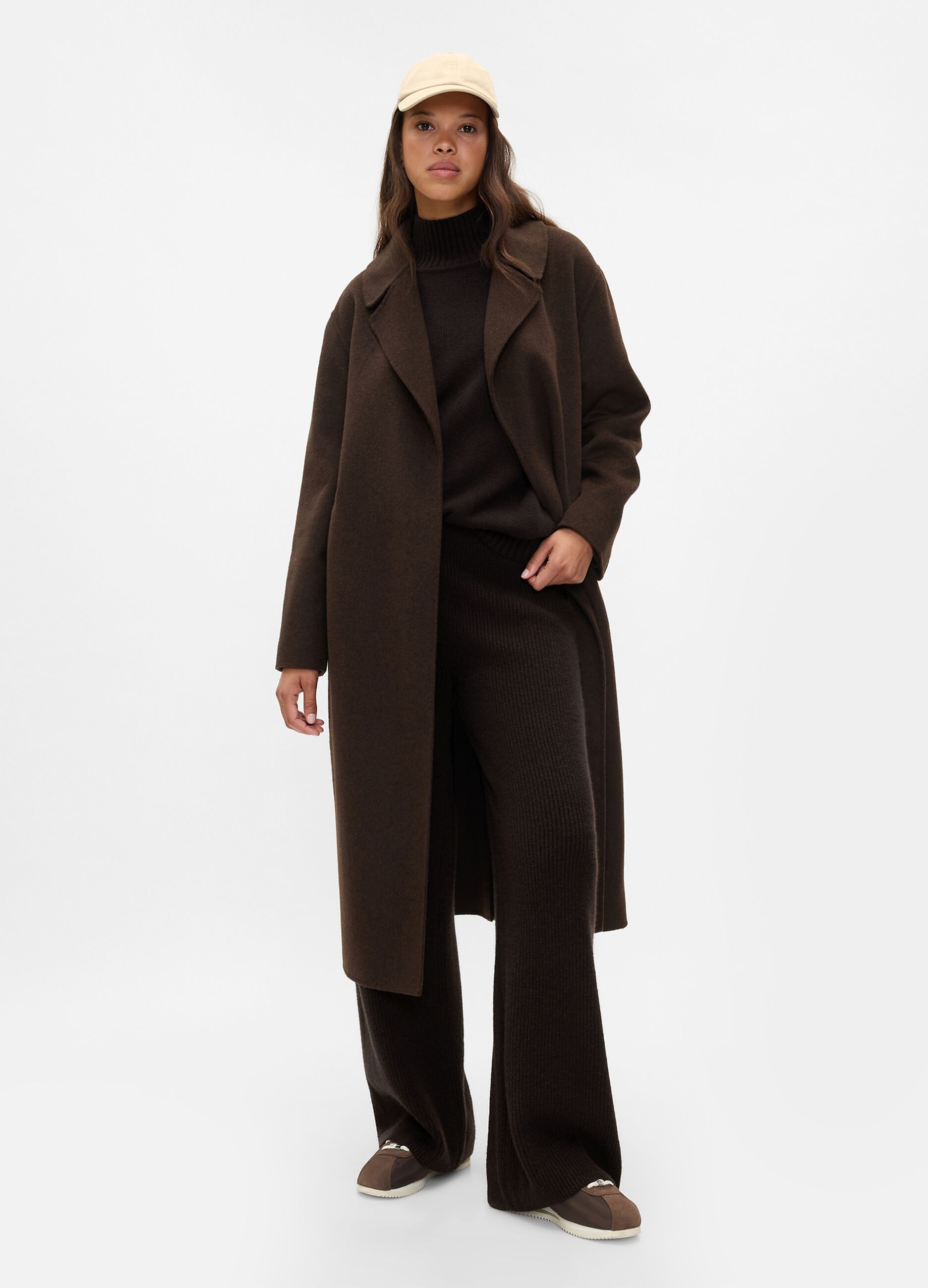 Pantalone a gamba larga a costine