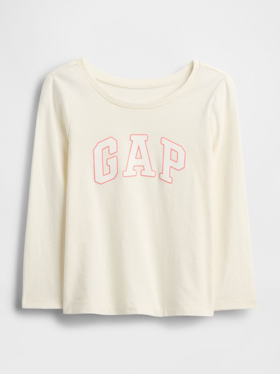 White Long Sleeve Cotton Top Girl_0