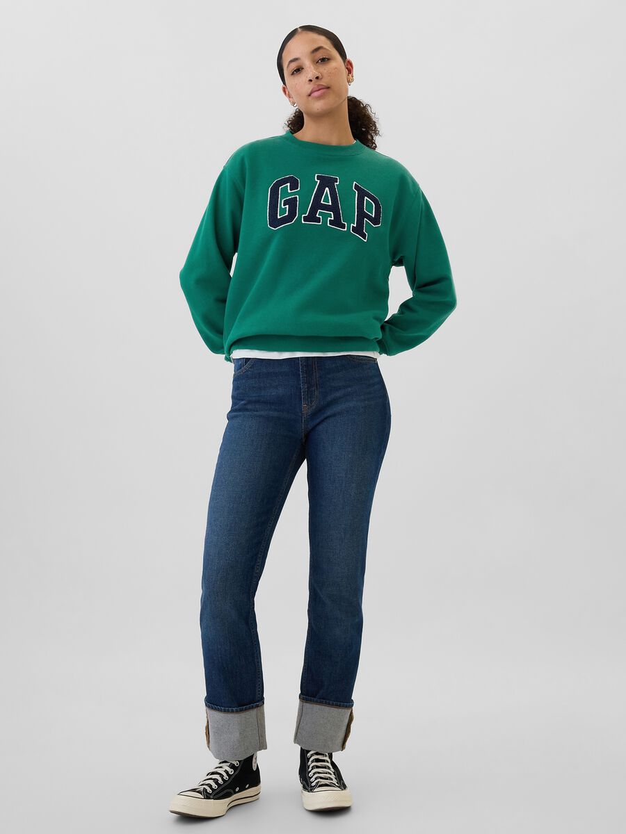 Felpa con ricamo logo bouclé Donna_1