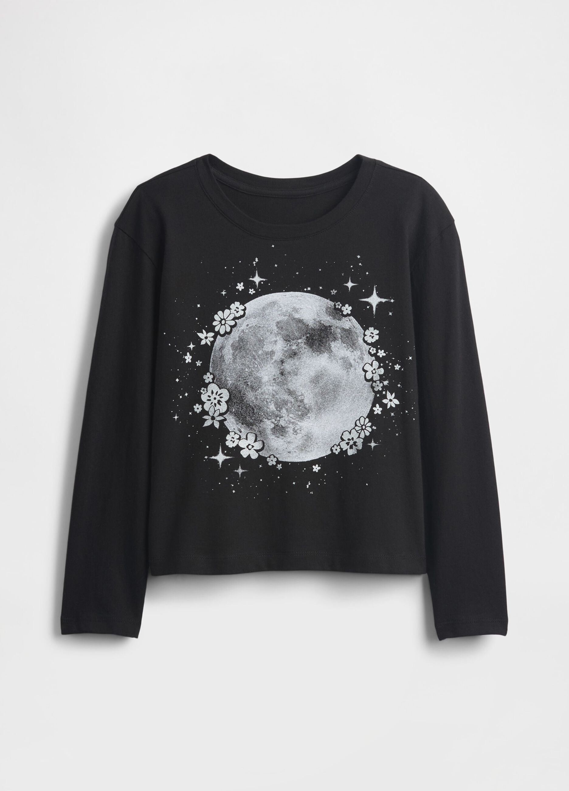 Long sleeve black cotton t-shirt