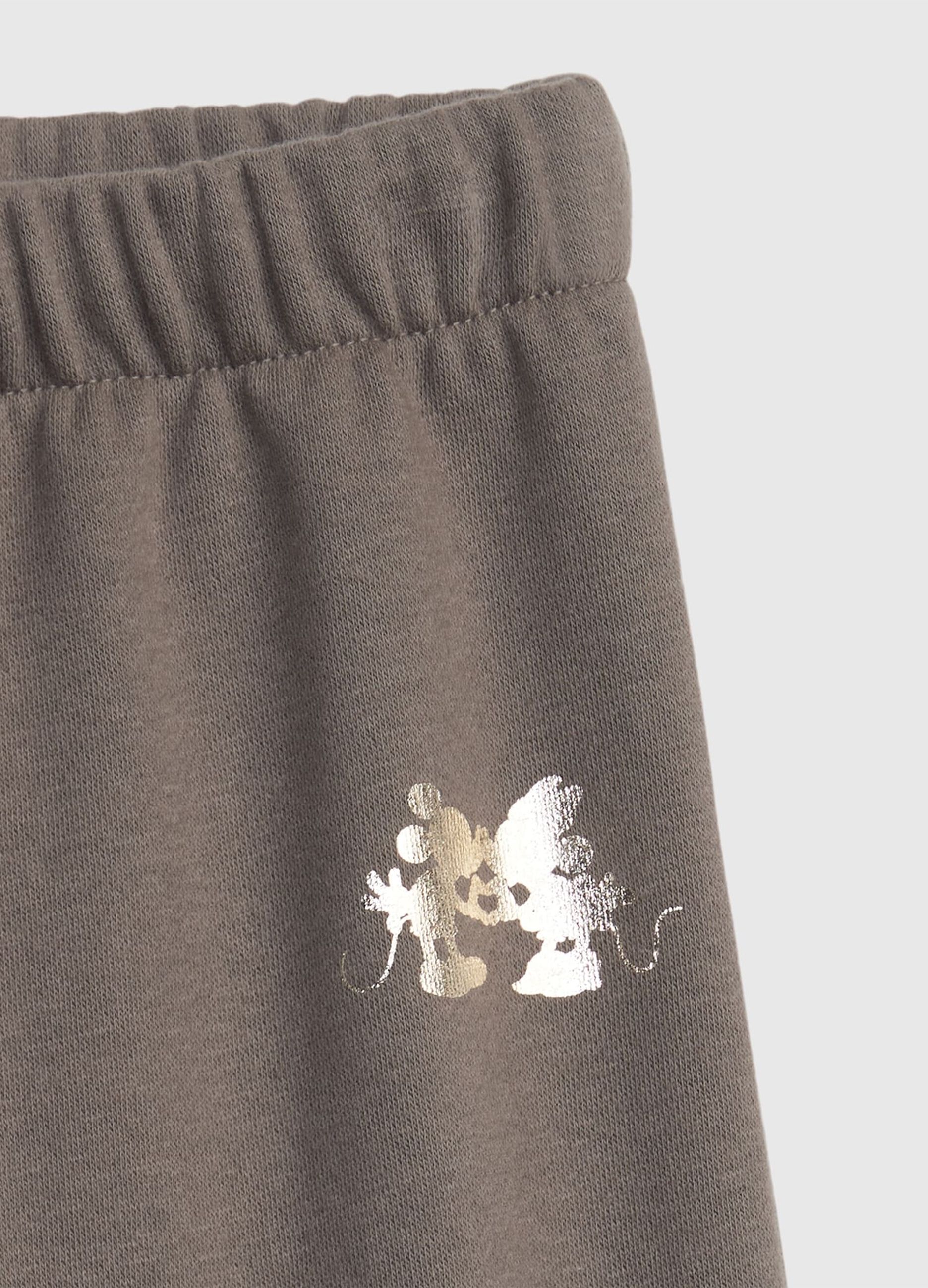 Plush joggers with Minnie and Mickey Mouse print_2