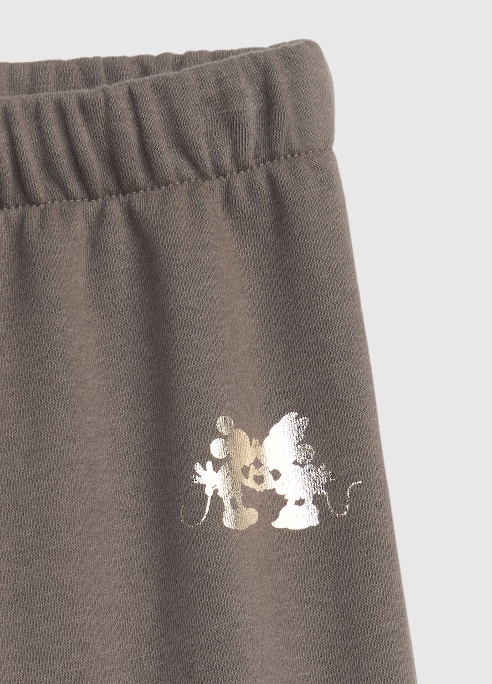 Joggers in felpa con stampa Minnie e Topolino_2