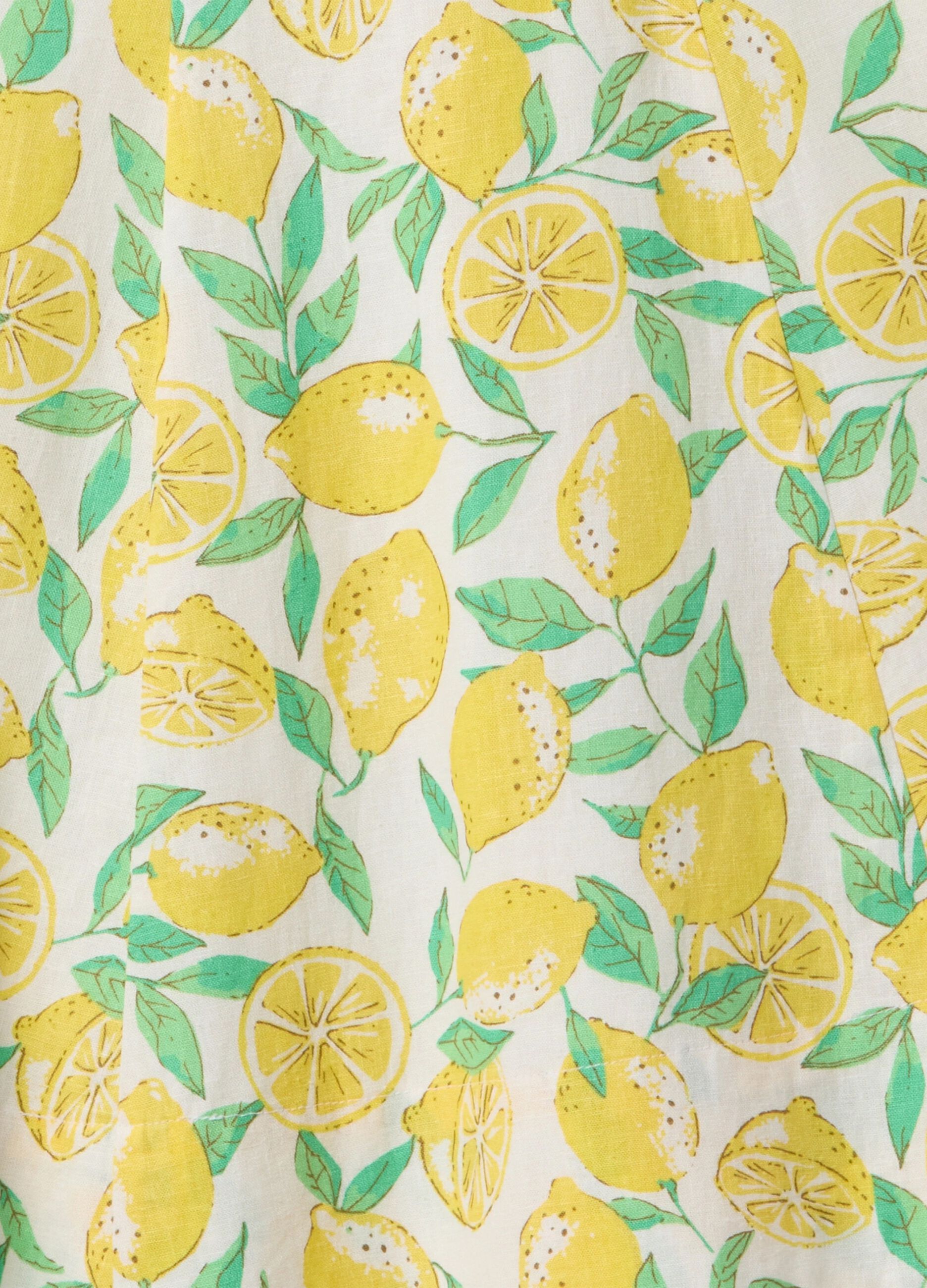 Short multicoloured dress with lemons pattern_6