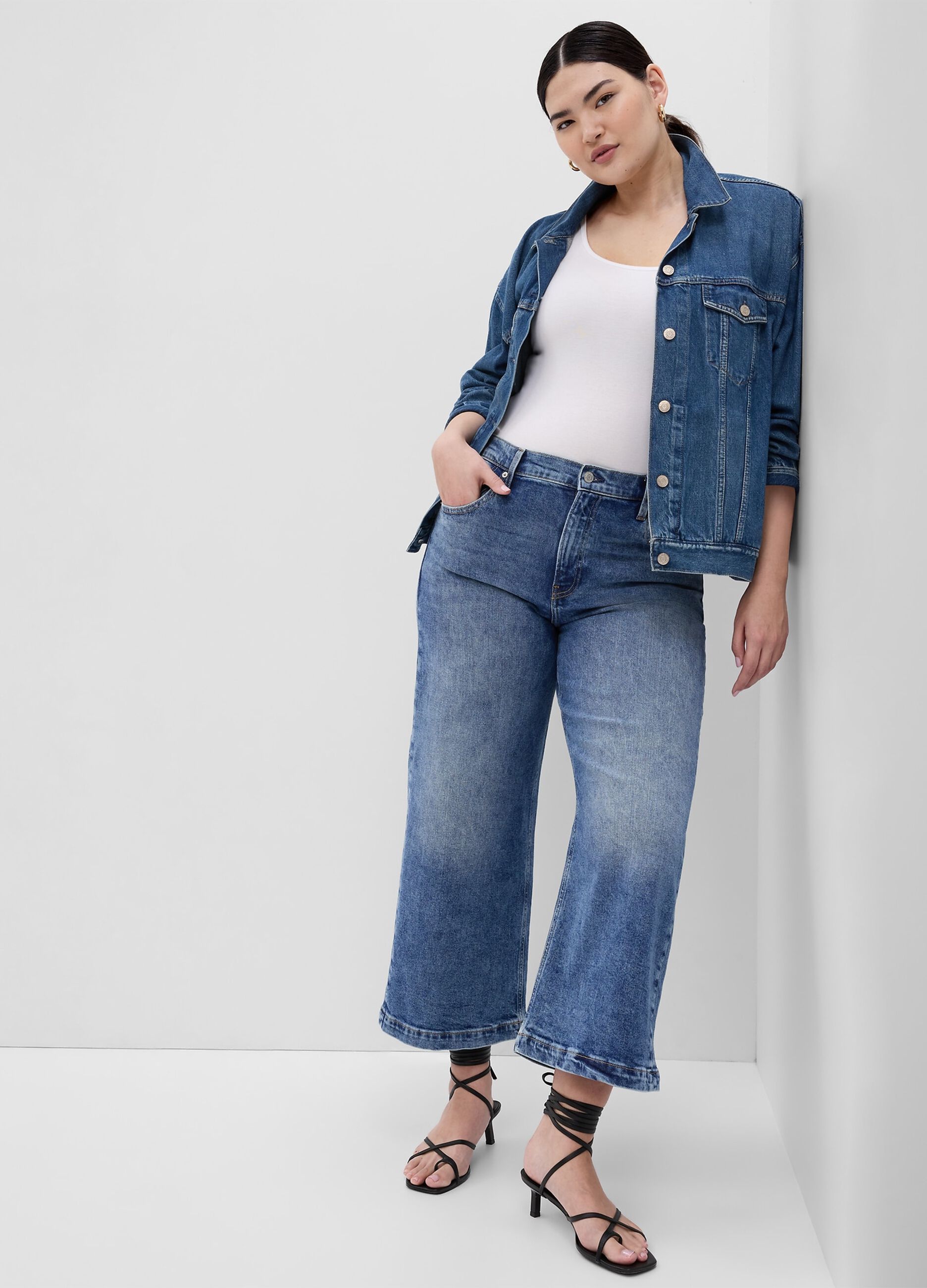 Jeans straight fit ankle a vita alta